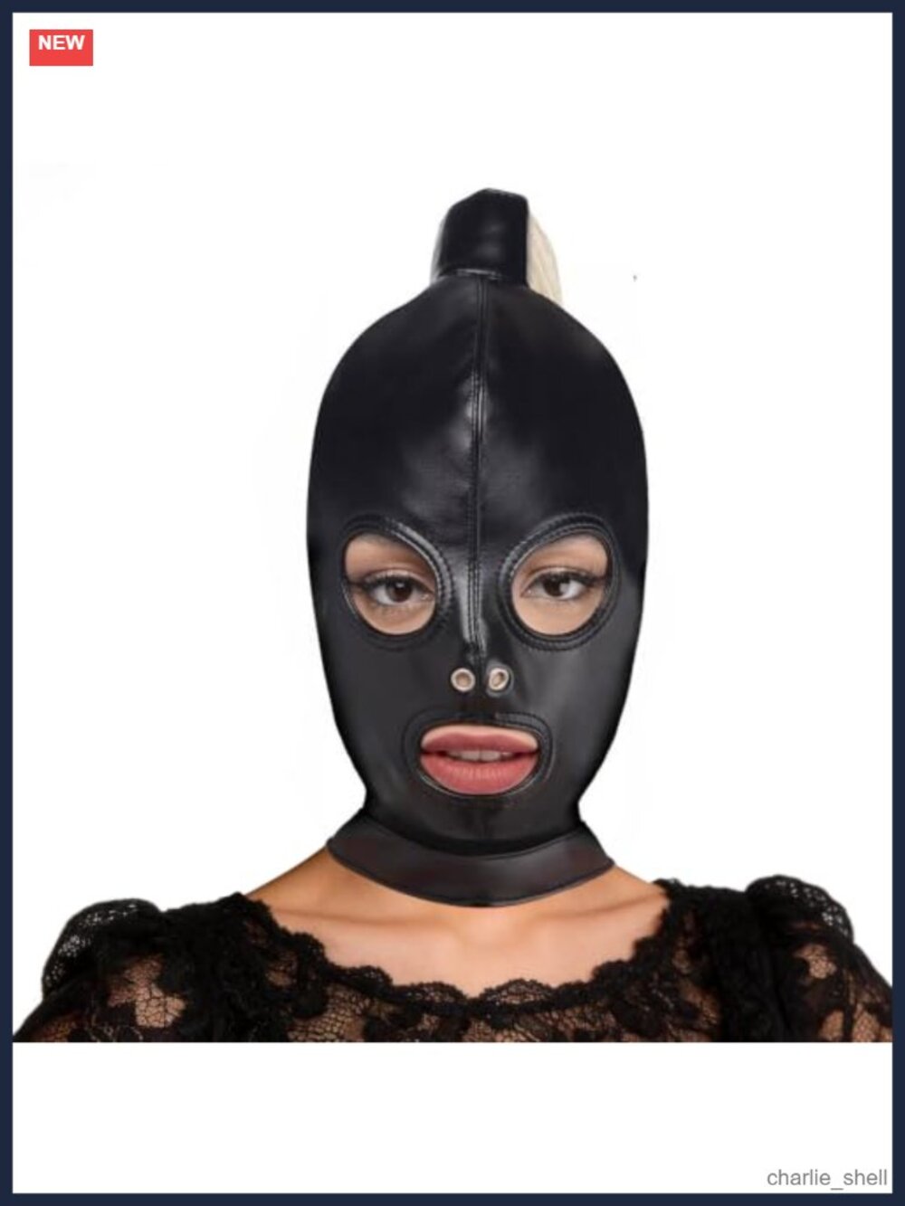 Full Face Mask PU Leather Gothic Costume Cosplay Halloween